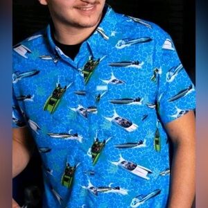 NWT Dixxon x Eliminator Boats Short Sleeve Button Down Shirt - Size XL